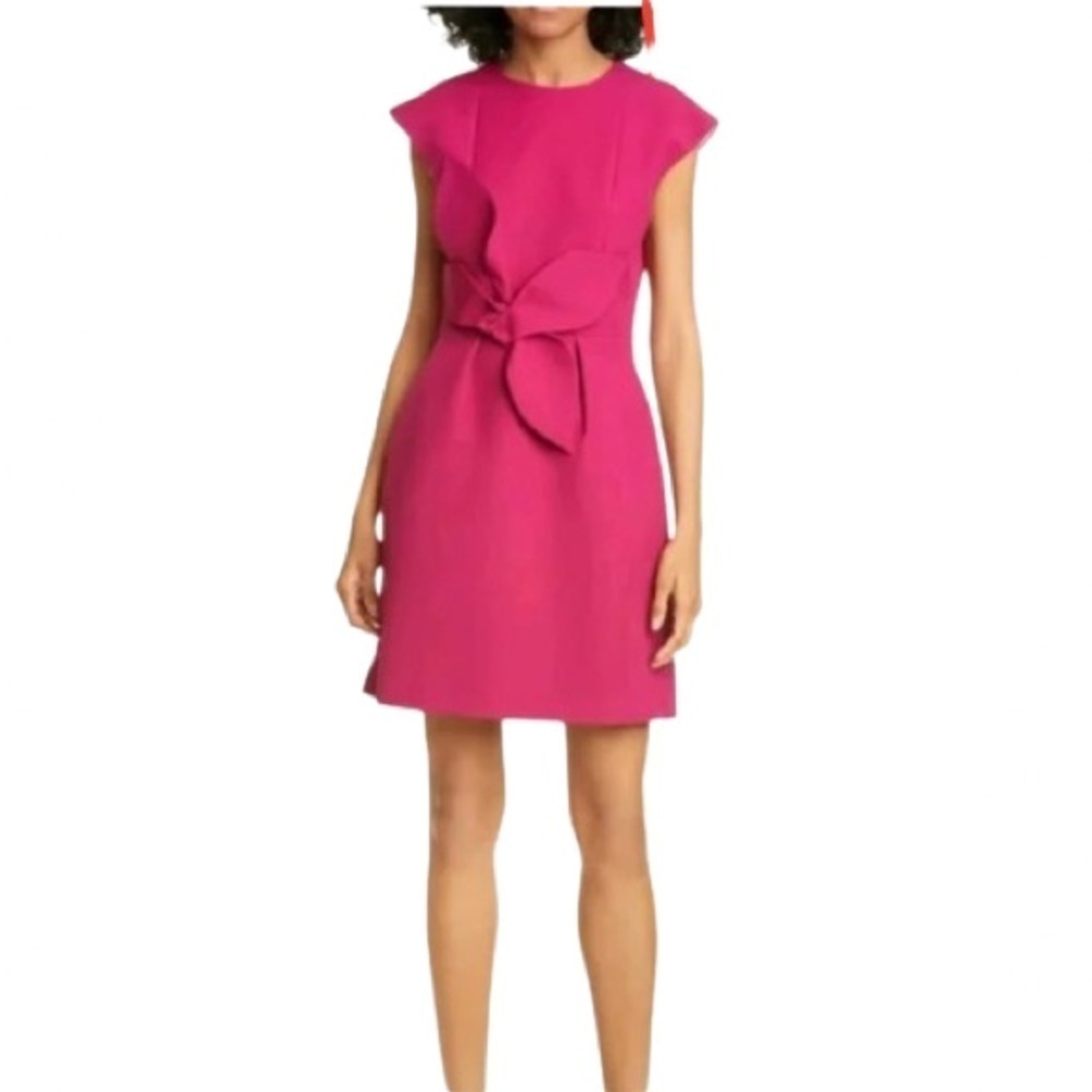 Women's 2 (6) Ted Baker London Magenta Polly Structured Bow Mini Dress Bold Fun